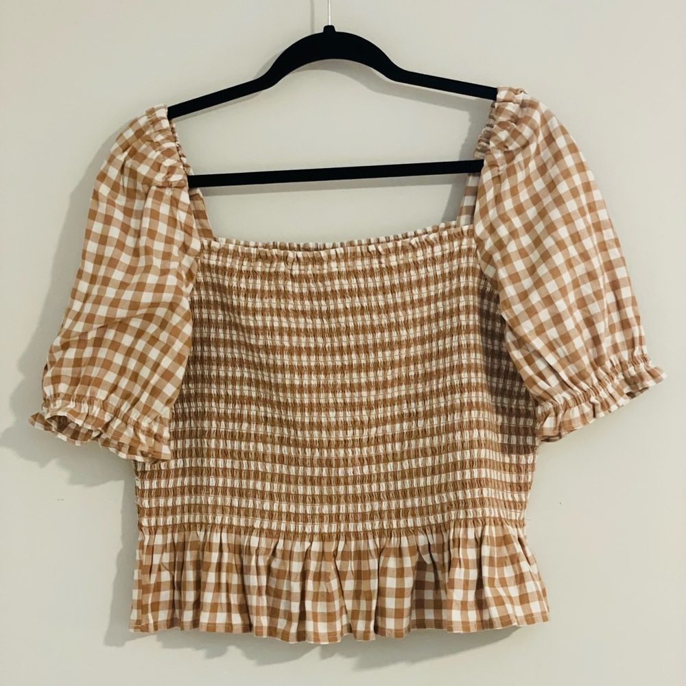 J. Crew Gingham Top NWT